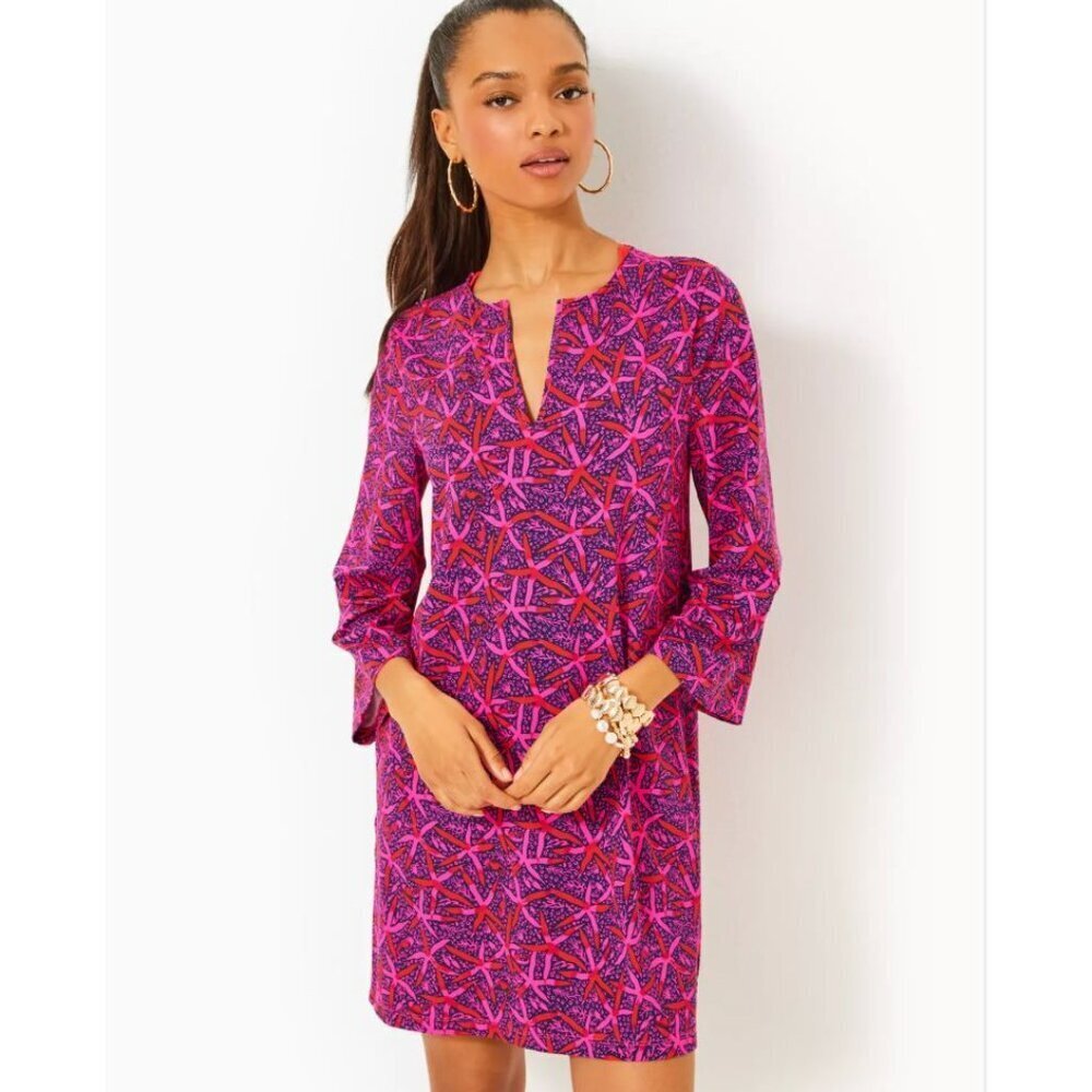 Lilly Pulitzer Johana Long Sleeve Cover-Up Passion Fruit Pink Size Small